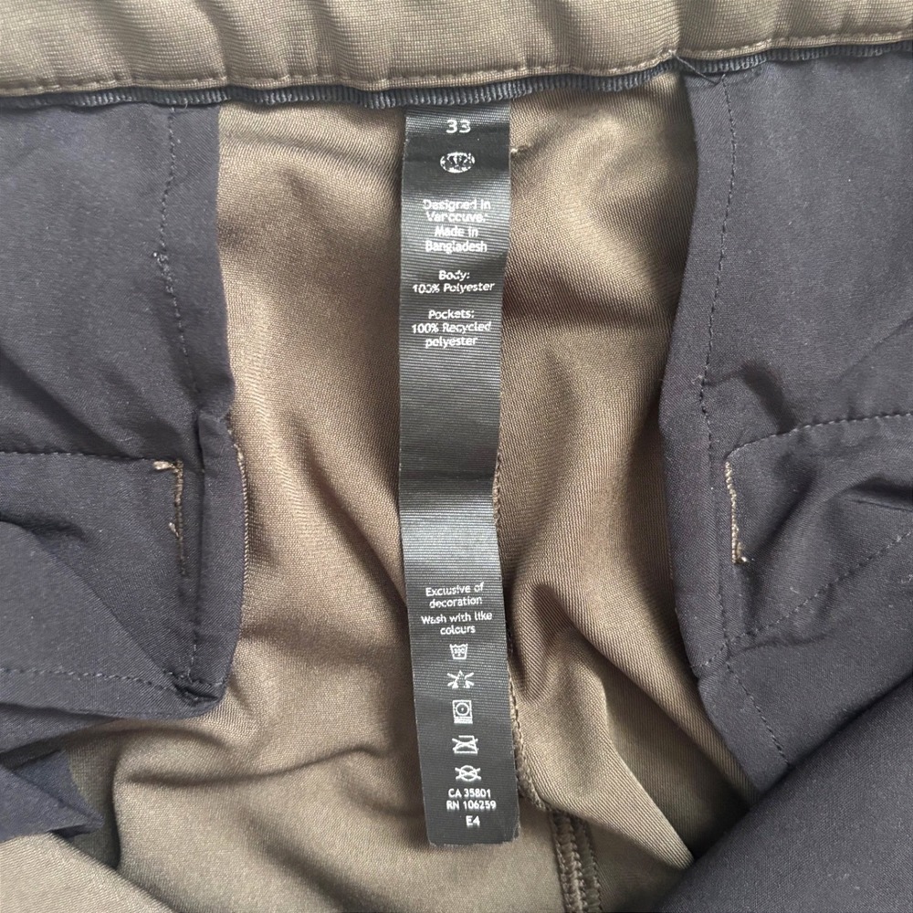 Lululemon ABC Classic Trouser Pants Warpstreme Men 33 Army Green Poly Techincal - Picture 3 of 10